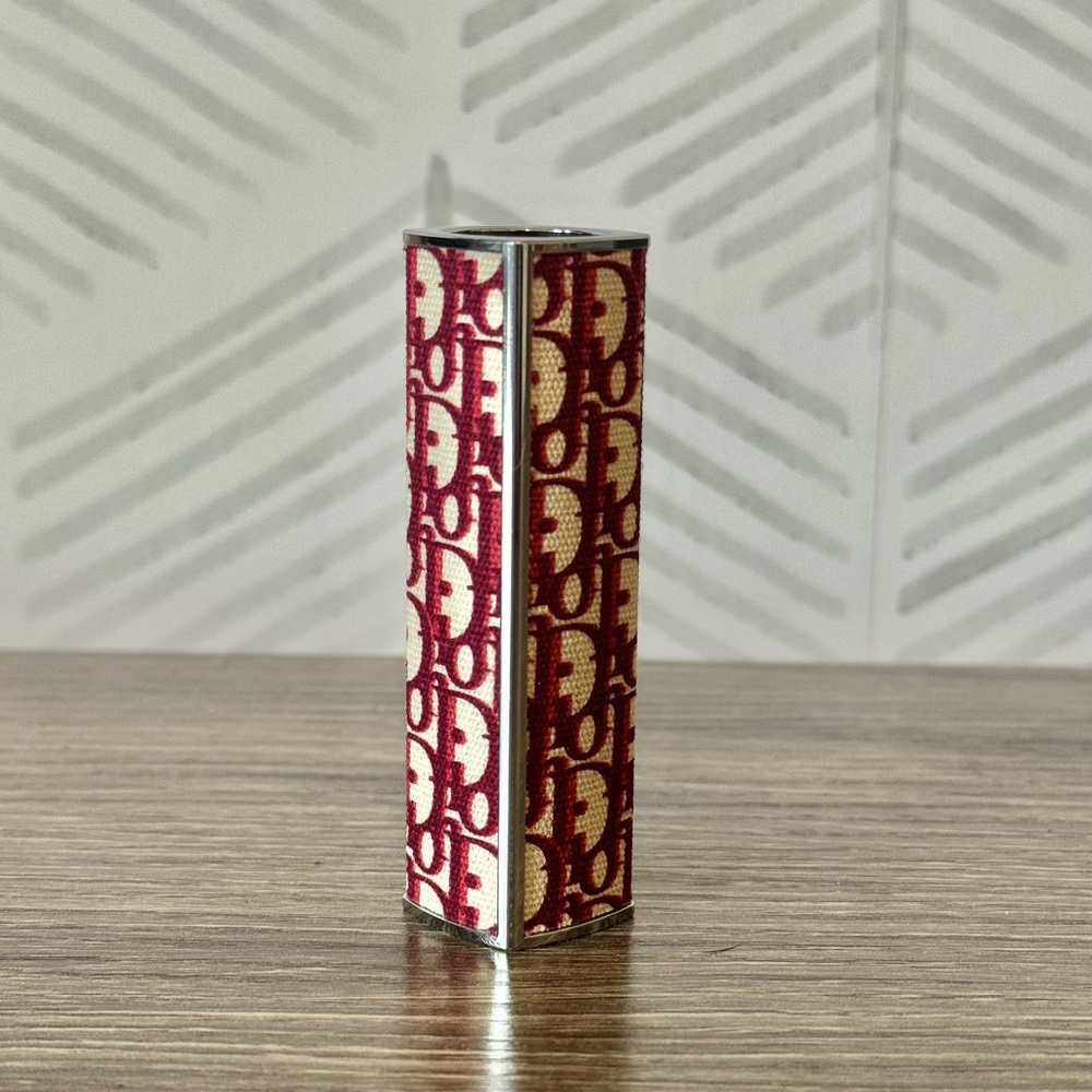 Dior Burgundy Oblique Monogram Lipstick Case for Dior Addict Lipstick - Picture 2 of 3
